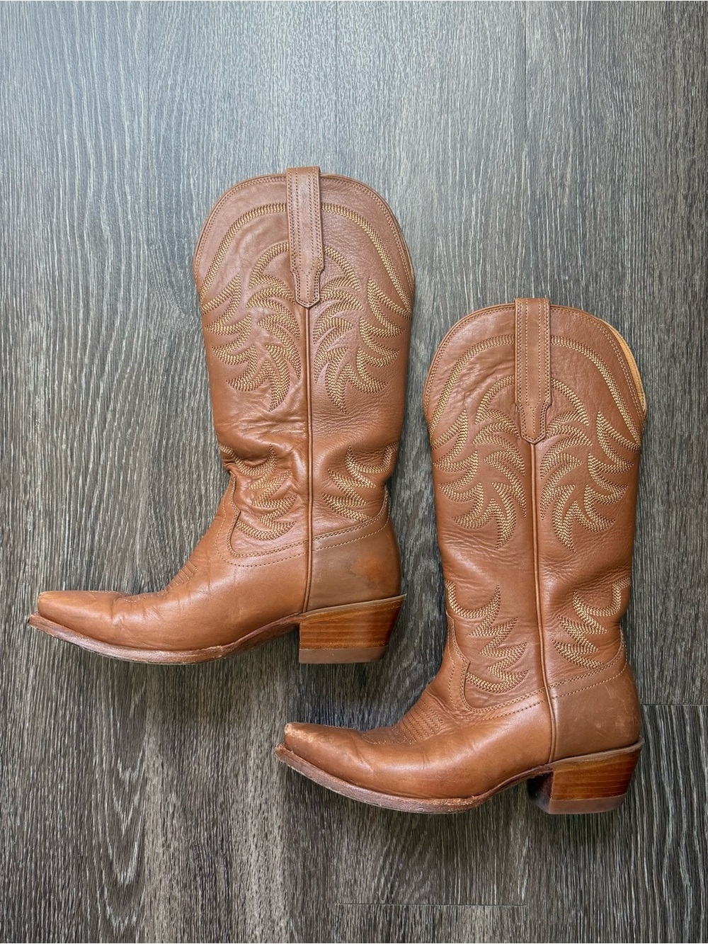 Tecovas Tan Leather Western Heeled Boots - Women's